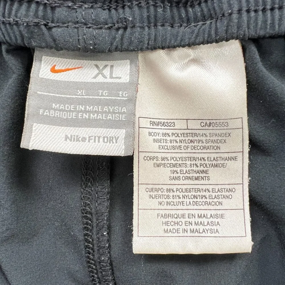 Vtg. Nike Track Pants‎ Mens XL Black Y2K Side Mesh Lined Windbreaker Ankle Zip
